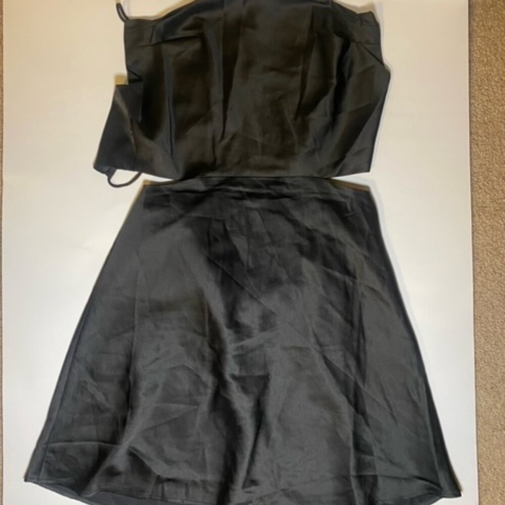 BRAND NEW/WITH TAGS -Runaway The Label Charis Mini Slip Dress - Black (XS)